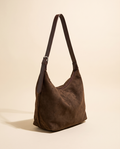 Laurel Tote in chocolate, side view